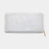 Fashnzfab Bling Solid Zipper Wallet In Silver