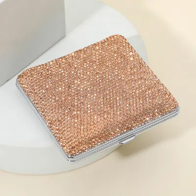 Fashnzfab Bling Square Money Clip / Cigarette Case In Gold