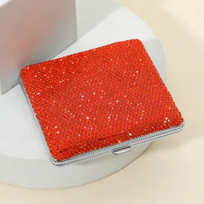Fashnzfab Bling Square Money Clip / Cigarette Case In Orange