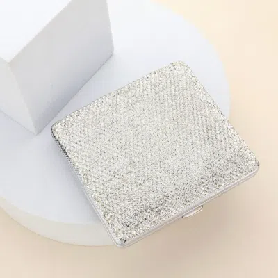 Fashnzfab Bling Square Money Clip / Cigarette Case In Silver