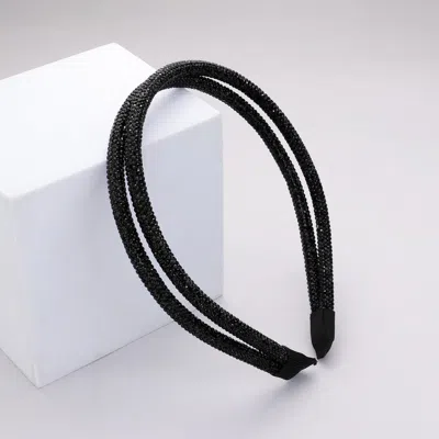 Fashnzfab Bling Stone Headband In Black