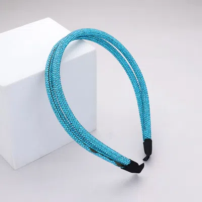 Fashnzfab Bling Stone Headband In Blue