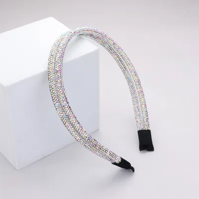 Fashnzfab Bling Stone Headband In Gray