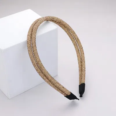 Fashnzfab Bling Stone Headband In Brown