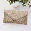 Fashnzfab Bling Stone Studded Flap Envelope Evening Clutch Bag / Crossbody Bag In Gold