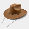 Fashnzfab Bling Strap Band Pointed Cowboy Fedora Hat In Green
