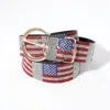 Fashnzfab Bling Studded American Usa Flag Patterned Belt In Metallic