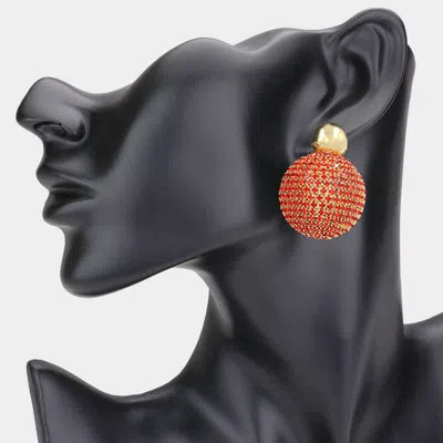 Fashnzfab Bling Studded Ball Dangle Earrings In Gold