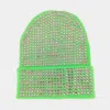 Fashnzfab Bling Studded Beanie Hat In Green