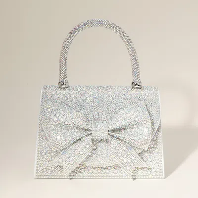 Fashnzfab Bling Studded Bow Accented Top Handle Evening Hand Bag / Crossbody Bag In Multi