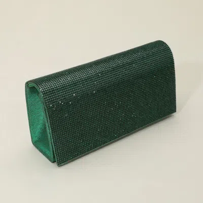 Fashnzfab Bling Studded Box Evening Bag / Clutch / Crossbody Bag In Green