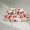 Fashnzfab Bling Studded Cherry Floral Pattern Evening Clutch Bag / Crossbody Bag In Silver