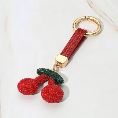 FASHNZFAB BLING STUDDED CHERRY KEYCHAIN / BAG CHARM