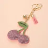 Fashnzfab Bling Studded Cherry Keychain Charm In Multi
