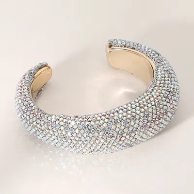 Fashnzfab Bling Studded Cuff Bracelet Ab In Multi