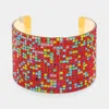 Fashnzfab Bling Studded Cuff Bracelet Gold, Multi In Multi