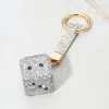 Fashnzfab Bling Studded Dice Keychain / Bag Charm In White