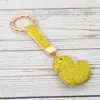 Fashnzfab Bling Studded Duck Keychain / Bag Charm In Yellow