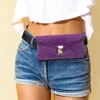Fashnzfab Bling Studded Envelope Belt Bag / Crossbody Bag In Purple