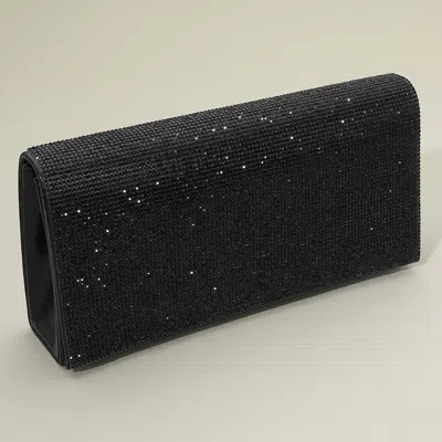 Fashnzfab Bling Studded Evening Clutch Bag / Crossbody Bag In Black