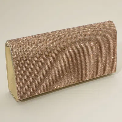 Fashnzfab Bling Studded Evening Clutch Bag / Crossbody Bag In Gold
