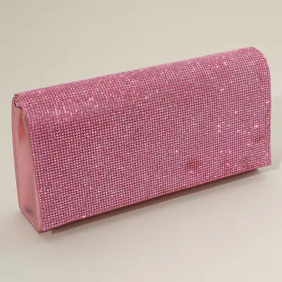 Fashnzfab Bling Studded Evening Clutch Bag / Crossbody Bag In Pink