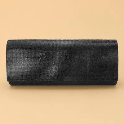 Fashnzfab Bling Studded Evening Clutch Crossbody Bag In Black