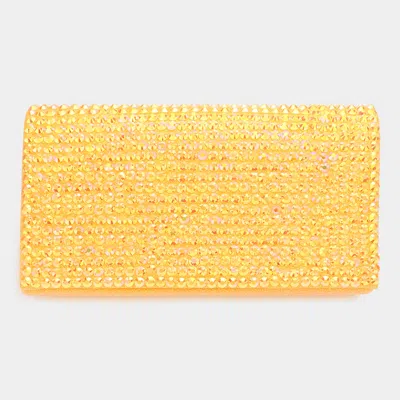 Fashnzfab Bling Studded Evening Clutch / Crossbody Bag In Orange