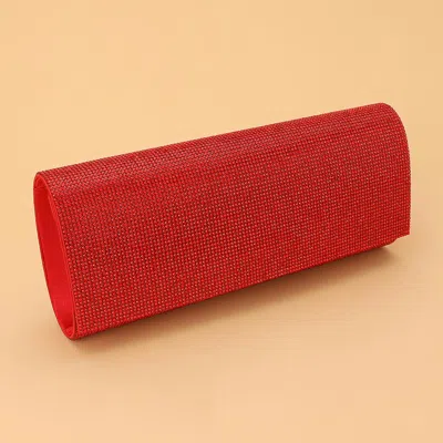 Fashnzfab Bling Studded Evening Clutch Crossbody Bag In Red