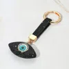 Fashnzfab Bling Studded Evil Eye Keychain / Bag Charm In Black