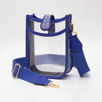 Fashnzfab Bling Studded Faux Leather Transparent Mini Crossbody Bag In Multi