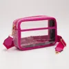 Fashnzfab Bling Studded Faux Leather Transparent Rectangle Crossbody Bag In Multi