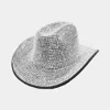 Fashnzfab Bling Studded Fedora Hat In Multi