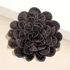 Fashnzfab Bling Studded Flower Brooch / Hair Clip In Brown