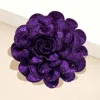 Fashnzfab Bling Studded Flower Brooch / Hair Clip In Purple