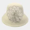 Fashnzfab Bling Studded Flower Felt Wedding Jazz Church Bucket Hat In Multi