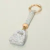 Fashnzfab Bling Studded Handbag Keychain / Bag Charm In Metallic