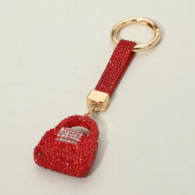 Fashnzfab Bling Studded Handbag Keychain / Bag Charm In Multi