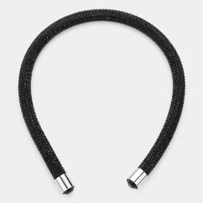 Fashnzfab Bling Studded Headband 0.4" H In Black