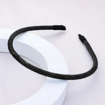 Fashnzfab Bling Studded Headband In Black