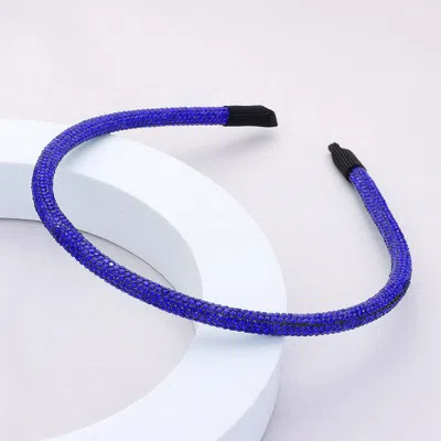 Fashnzfab Bling Studded Headband In Blue