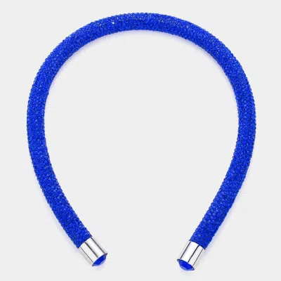 Fashnzfab Bling Studded Headband In Blue