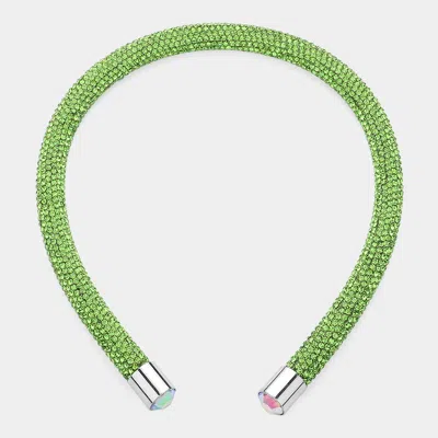 Fashnzfab Bling Studded Headband In Green