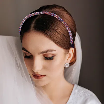 Fashnzfab Bling Studded Headband In Multi