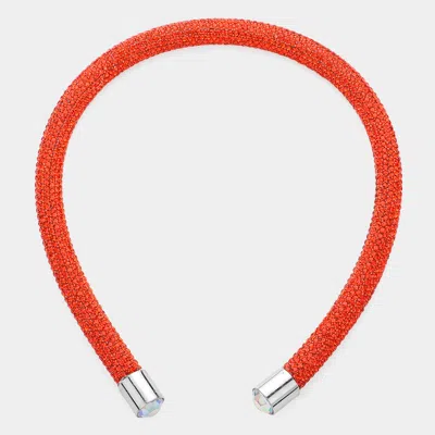 Fashnzfab Bling Studded Headband In Orange