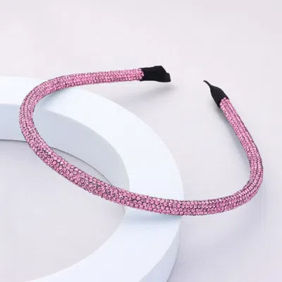 Fashnzfab Bling Studded Headband In Pink