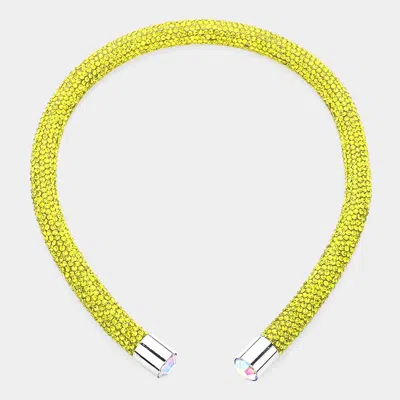 Fashnzfab Bling Studded Headband In Yellow