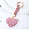 Fashnzfab Bling Studded Heart Keychain / Bag Charm In Pink