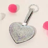 Fashnzfab Bling Studded Heart Keychain / Bag Charm In Silver