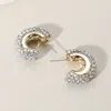 Fashnzfab Bling Studded Hoop Earrings In Multi